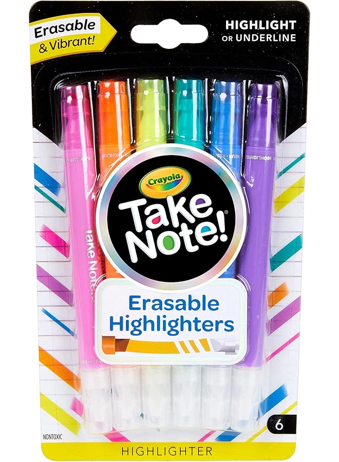 Crayola 6 Ct. Take Note! Erasable Highlighters - Image 1