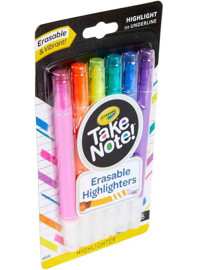 Crayola 6 Ct. Take Note! Erasable Highlighters - Image 5