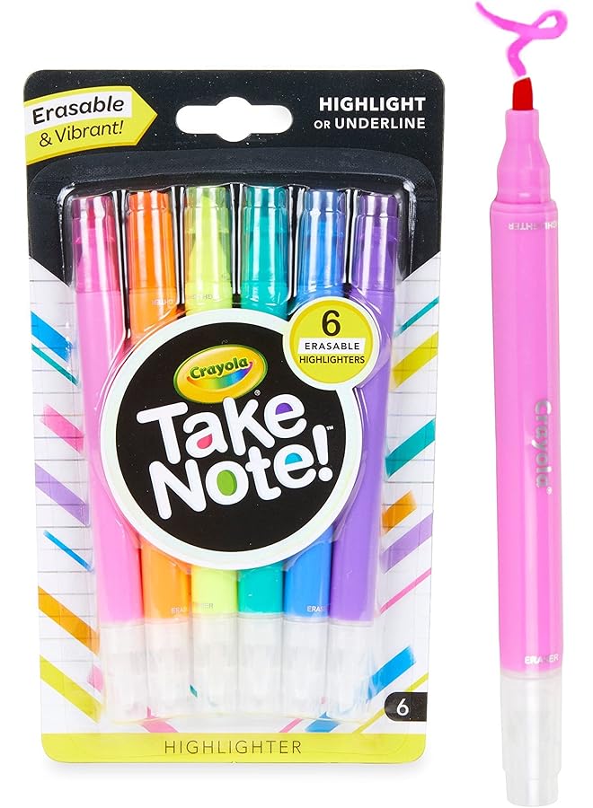 Crayola 6 Ct. Take Note! Erasable Highlighters - Image 2