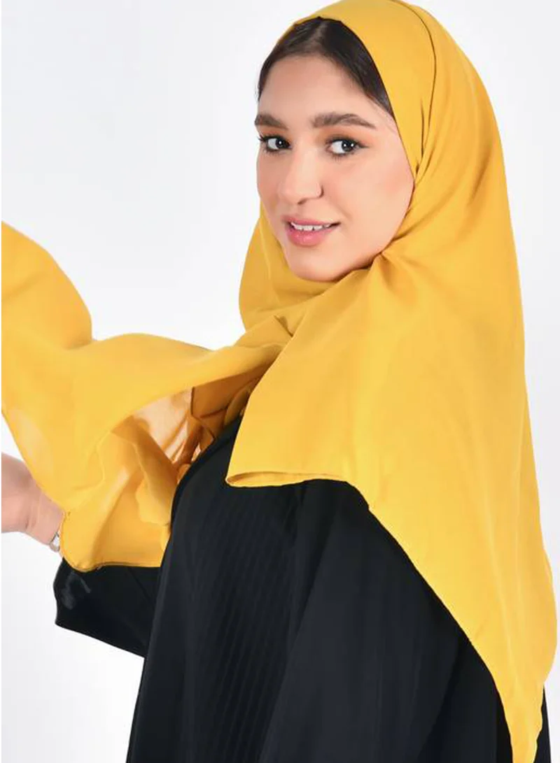 عبايات حوراء طرحه حرير بلون كركمي