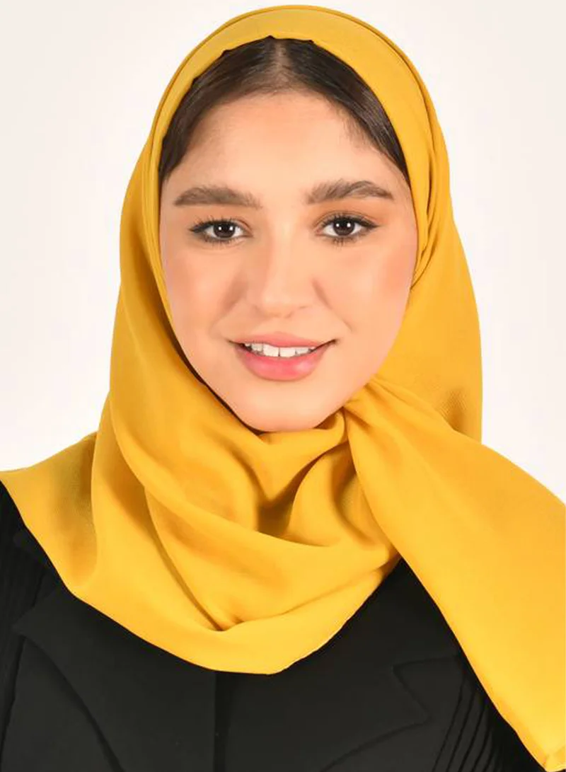 HAWRAA ABAYA Turmeric colored silk veil