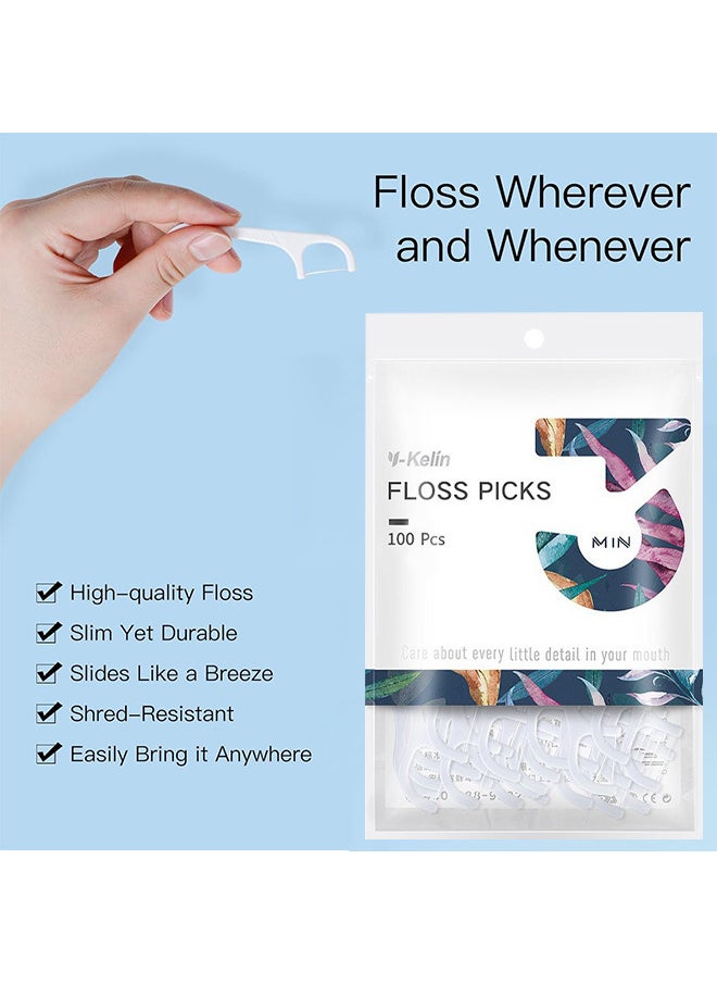 Y-Kelin - Dental Floss Picks, 100 PCS Dental Floss Toothpick, Teeth Stick, Tooth Picks, Floss Picks, Teeth Cleaning, Professional Floss Sticks, Comfortable Toothpicks On Tight Teeth Clean - Image 1