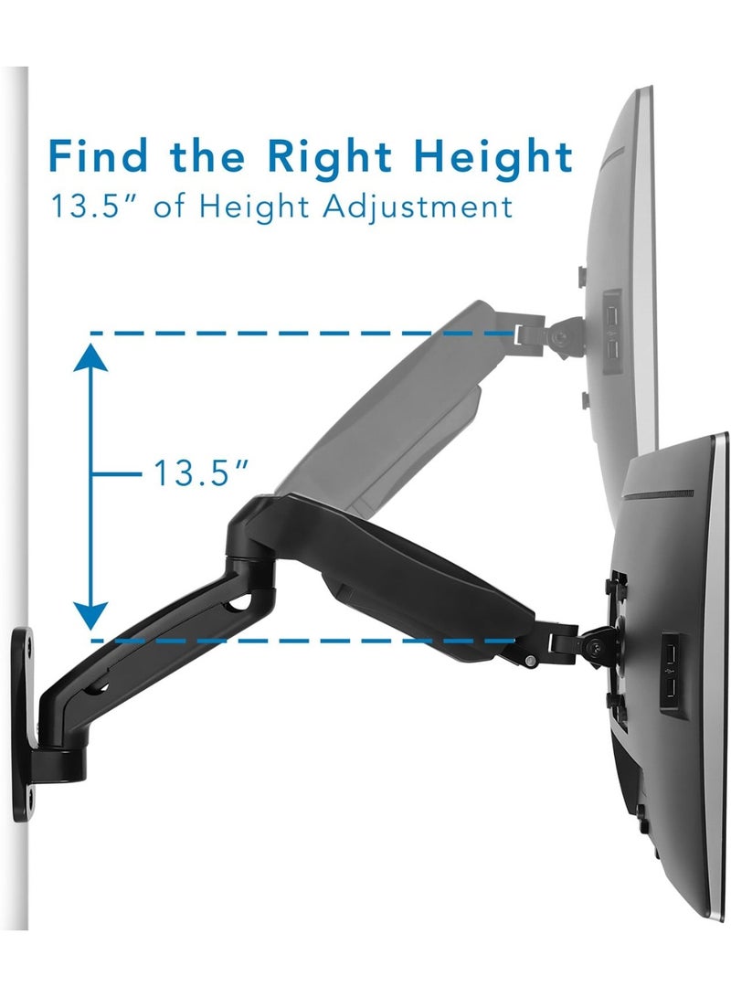 ذراع جداري لشاشة كمبيوتر بحركة كاملة – مزود بنظام ذراع غاز – مناسب لشاشات من 13 إلى 32 بوصة – متوافق مع VESA – قابل للإمالة والتدوير - Image 5