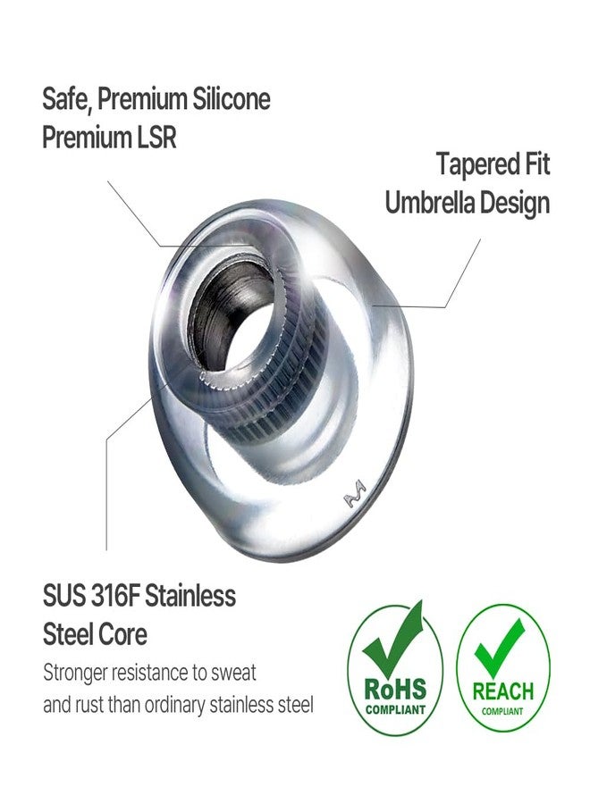 AZLA Mithryl IEM Ear Tips - Surgical Stainless Steel Core for HiFi in Ear Monitors, Wired Earbuds, IEM Earphones & Headphones - Earbud Replacement Tips for Clear Spacious Sound (3 Pair) (MS-M-ML) - Image 5