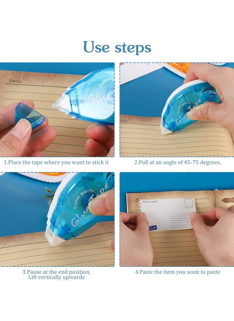 Oasisgalore - 6pcs Double-Sided Glue Tape Rollers for Scrapbooking, Home, Office, and School (Random Colors) - Image 1
