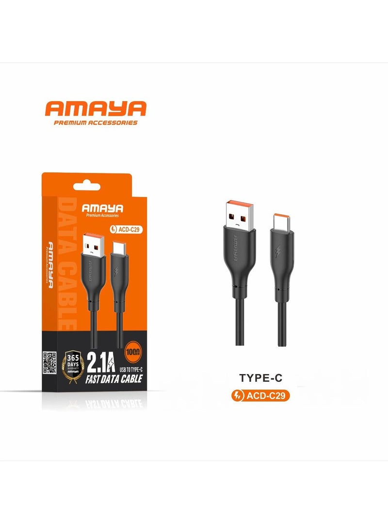 أمايا كيبل USB-A الى USB-C يدعم الشحن السريع ونقل البيانات بطول 1 متر