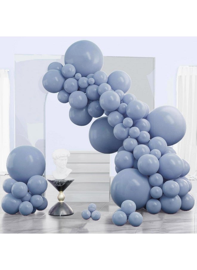 PartyWoo - PartyWoo Dusty Blue Balloons, 140 pcs Purplish Boho Blue Balloons Different Sizes Pack of 18 Inch 12 Inch 10 Inch 5 Inch Slate Blue Balloons for Balloon Garland Arch as Party Decorations, Blue-F16 - Image 1