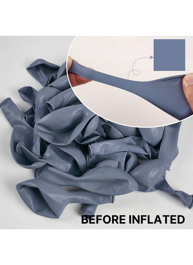 PartyWoo - PartyWoo Dusty Blue Balloons, 140 pcs Purplish Boho Blue Balloons Different Sizes Pack of 18 Inch 12 Inch 10 Inch 5 Inch Slate Blue Balloons for Balloon Garland Arch as Party Decorations, Blue-F16 - Image 1