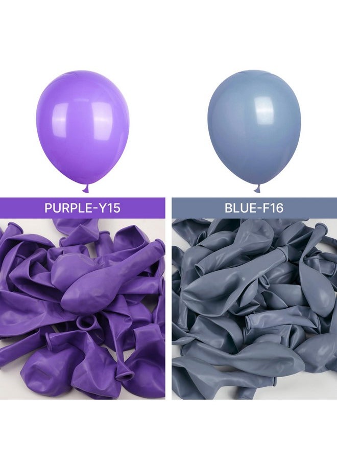 PartyWoo - PartyWoo Dusty Blue Balloons, 140 pcs Purplish Boho Blue Balloons Different Sizes Pack of 18 Inch 12 Inch 10 Inch 5 Inch Slate Blue Balloons for Balloon Garland Arch as Party Decorations, Blue-F16 - Image 1