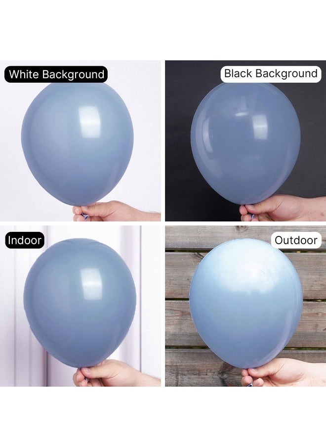 PartyWoo - PartyWoo Dusty Blue Balloons, 140 pcs Purplish Boho Blue Balloons Different Sizes Pack of 18 Inch 12 Inch 10 Inch 5 Inch Slate Blue Balloons for Balloon Garland Arch as Party Decorations, Blue-F16 - Image 1