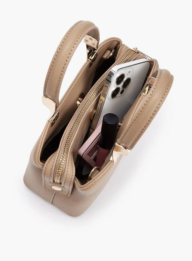 Flora Bella By Shoexpress Flora Bella Logo Embossed Crossbody Bag with Chain Strap