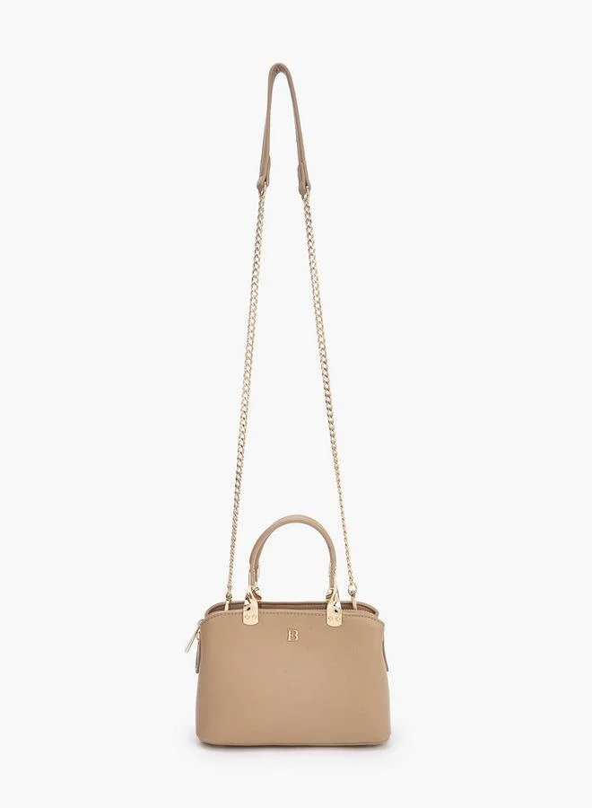 Flora Bella By Shoexpress Flora Bella Logo Embossed Crossbody Bag with Chain Strap