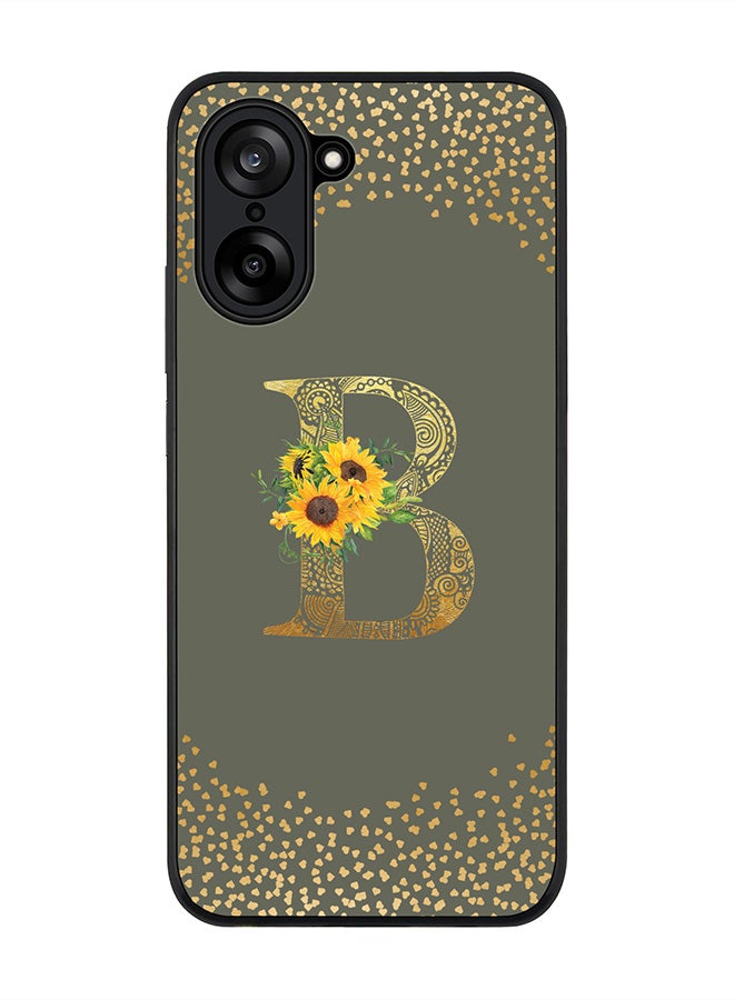 Stylizedd For OnePlus Nord CE5 / Ace 5 Racing Case,Slim fit Camera Protection, Shockproof Thin Phone cover  - Custom Floral Monogram - B  (Olive Green )