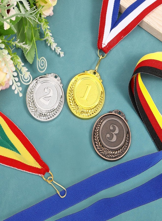 باتيكيل أشرطة تعليق جوائز باتيكيل مع مشابك تثبيت، 10 قطع من أشرطة تعليق الميداليات المخططة المصنوعة من البوليستر للمسابقات والاجتماعات الرياضية والحفلات الرياضية، لون أخضر - Image 5
