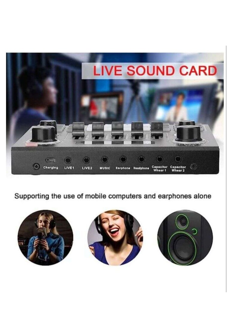 Live V9 Audio USB Headset Microphone Webcast Live Sound 12 Electric Sounds Broadcast for Phone Computer - Image 2