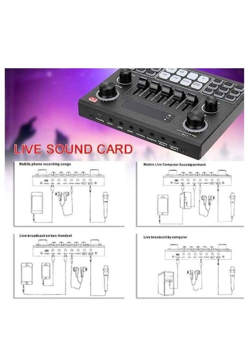 Live V9 Audio USB Headset Microphone Webcast Live Sound 12 Electric Sounds Broadcast for Phone Computer - Image 3