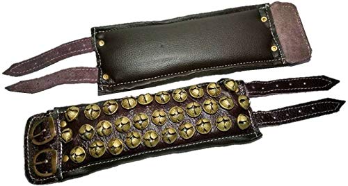Uapan MetalCraft Brown Leather Pad Ghungroo (3Line) - Image 1