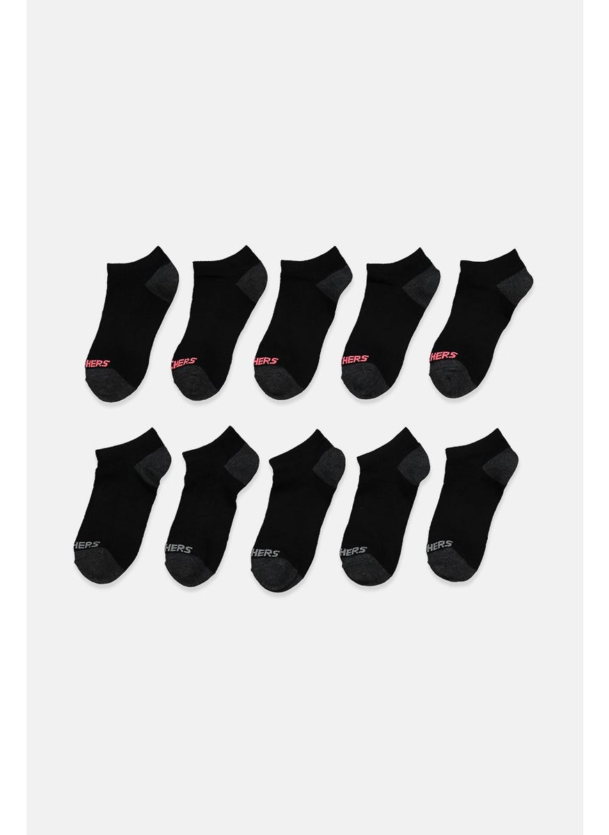 SKECHERS Women 10 Pairs Low Cut Sock, Black 