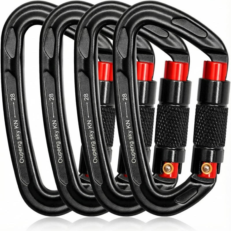 Oupeng sky Auto Locking Carabiner Clips - 28KN (6172lbs) Heavy Duty Caribeaners ï¼Œ4PCS Large Carabiner Clip for Keychainsï¼ŒHammockï¼ŒCamping, Gym, Hiking, Outdoor ï¼ŒDog Leash - Image 1