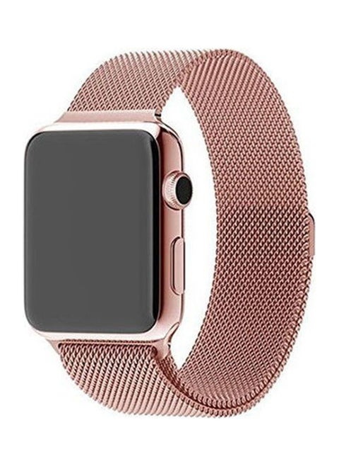 Magnetic Milanese Loop Stainless Steel Band For Smart I Watch 42Mm Rose Gold