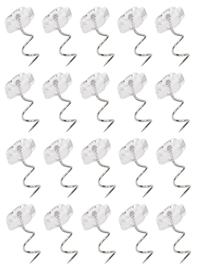 Mini Skater 30 Pack Twist Pins with Small Box Transparent Metal Rose Heads Shape Screw Headliner Hold Upholstery Bedskirts Fixed Blankets Car Slip Couch Furniture Covers in Place - Image 1
