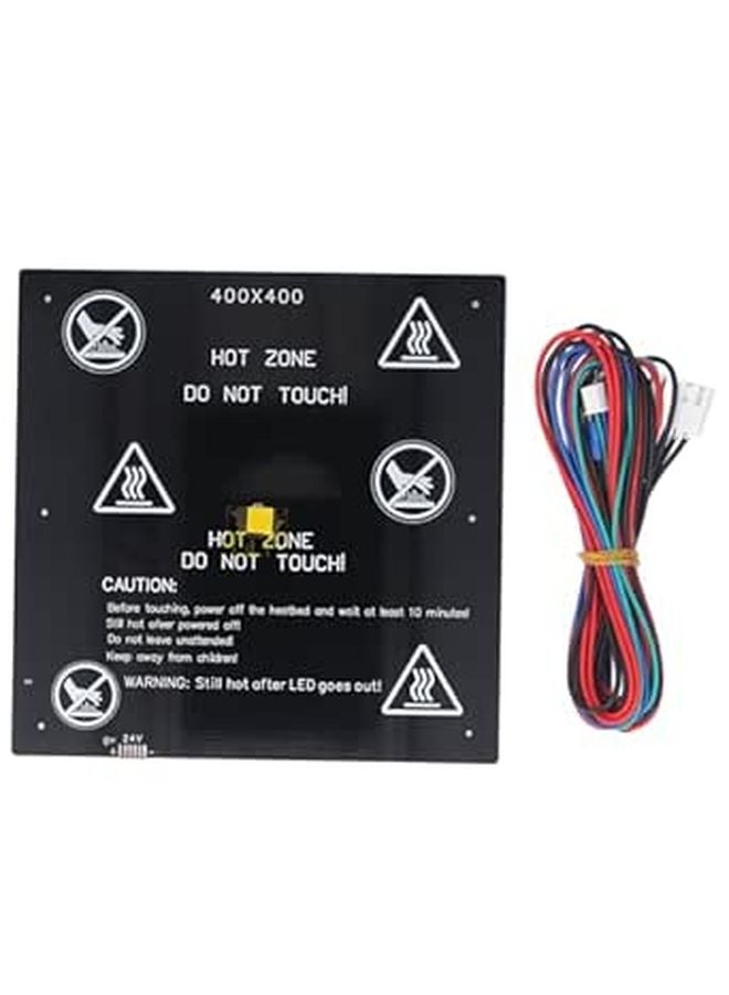 طقم سرير ساخن 400x400مم 24 فولت 280 واط من سبائك الألومنيوم للطابعات ثلاثية الأبعاد واسعة النطاق - Image 1