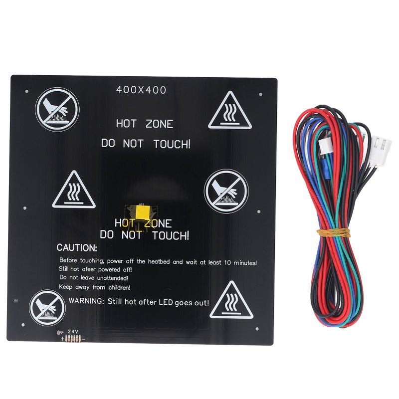 طقم سرير ساخن 400x400مم 24 فولت 280 واط من سبائك الألومنيوم للطابعات ثلاثية الأبعاد واسعة النطاق - Image 2