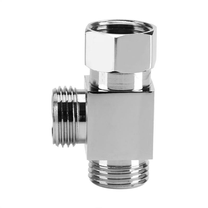 3 Way Diverter: G1/2 Inch Chrome Plated Brass Adapter - T Shape Universal Component for Home Water System - Image 1