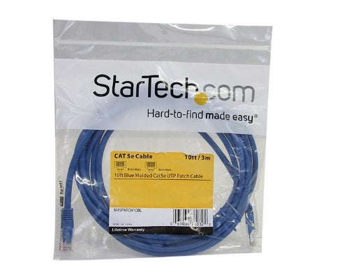 StarTech.com Cat5e Ethernet Cable - 10 ft - Blue - Patch Cable - Molded Cat5e Cable - Network Cable - Ethernet Cord - Cat 5e Cable - 10ft (M45PATCH10BL) - Image 3