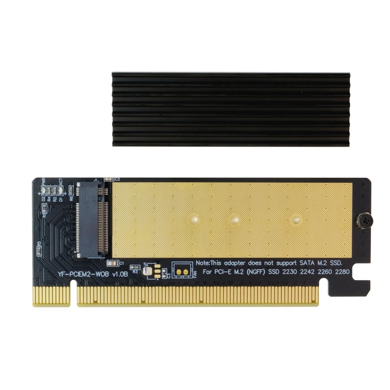 EZDIY-FAB NVME PCIe 4.0 Adapter, M.2 NVME SSD to PCI Express Adapter with Heat Sink, Only Support PCIe x16 Slot,Support M.2 SSD 2230 2242 2260 2280 - Image 1