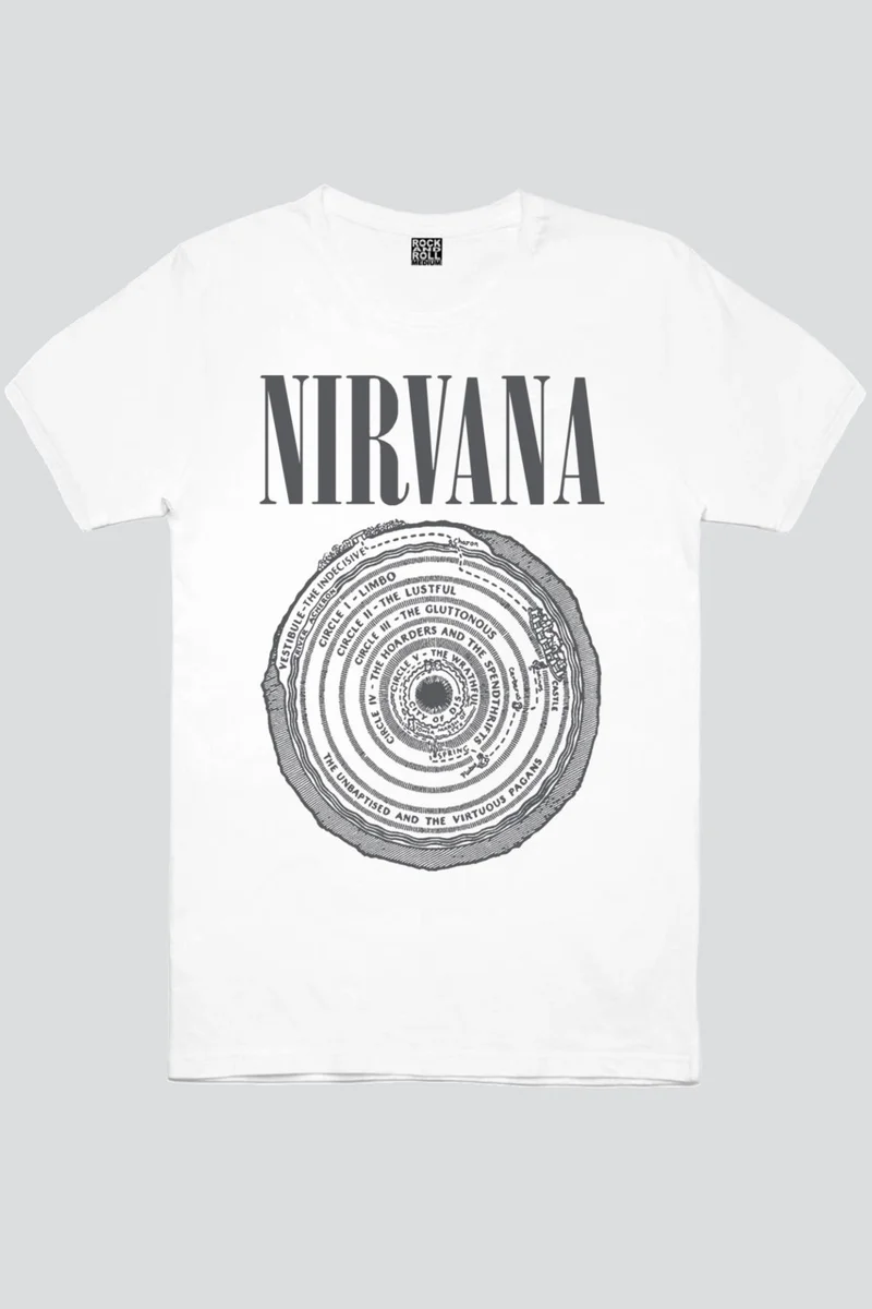 Rock&Roll Circle Circle Nirvana White Men's T-Shirt
