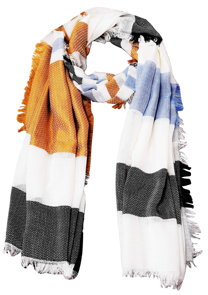 Zaina Unisex Cotton Viscose Multicolor Scarf for Men & Women - Fit for All Ages - Image 2