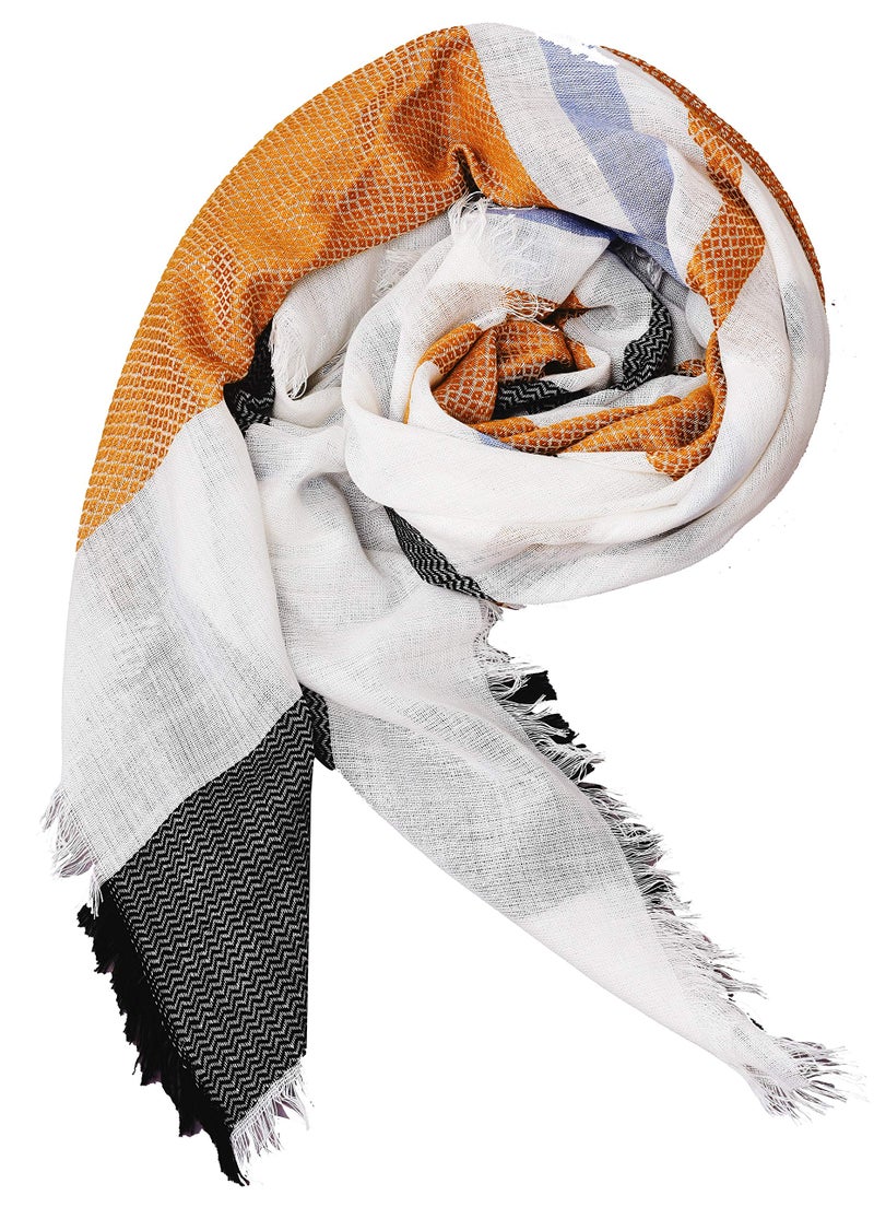 Zaina Unisex Cotton Viscose Multicolor Scarf for Men & Women - Fit for All Ages - Image 3