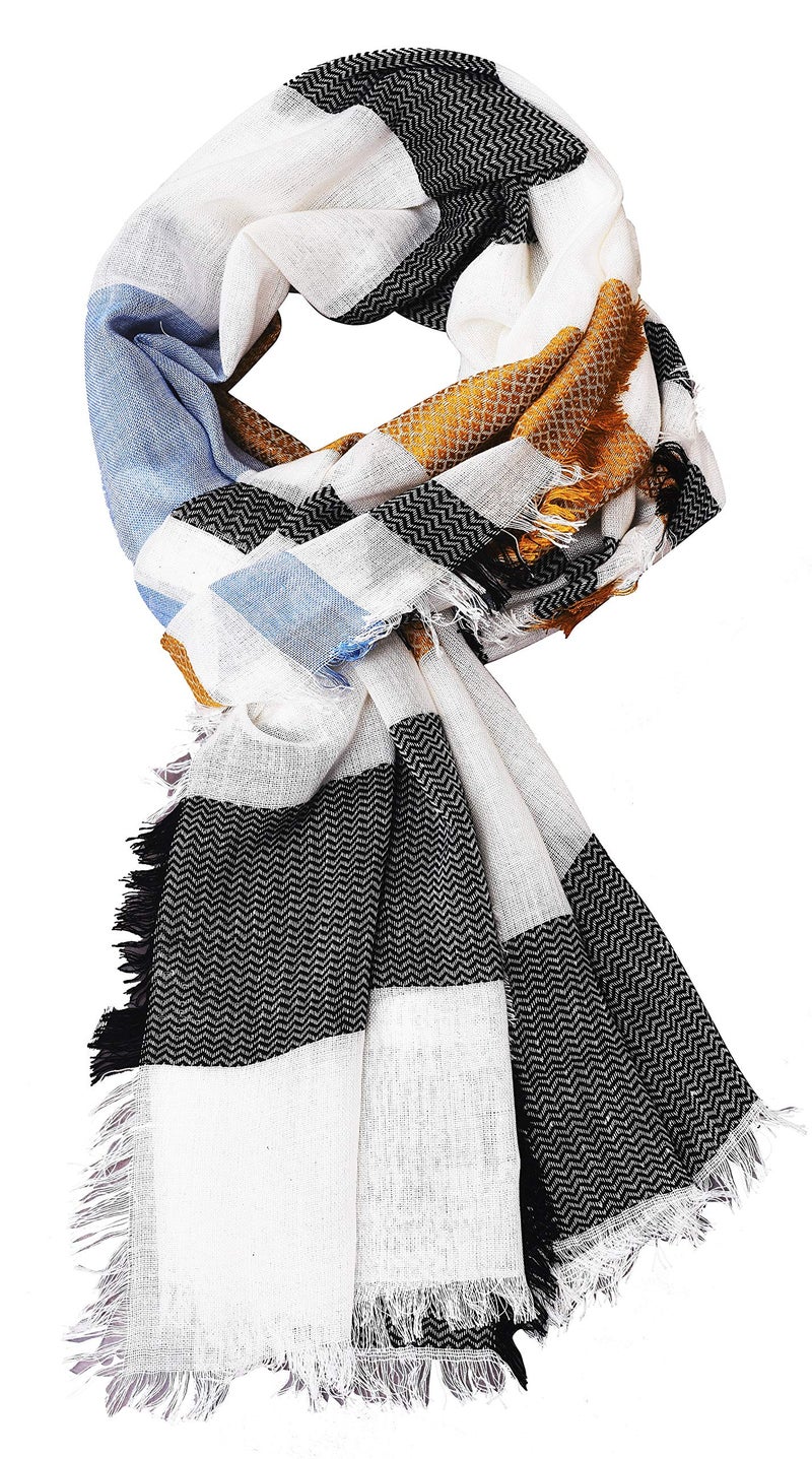 Zaina Unisex Cotton Viscose Multicolor Scarf for Men & Women - Fit for All Ages - Image 4