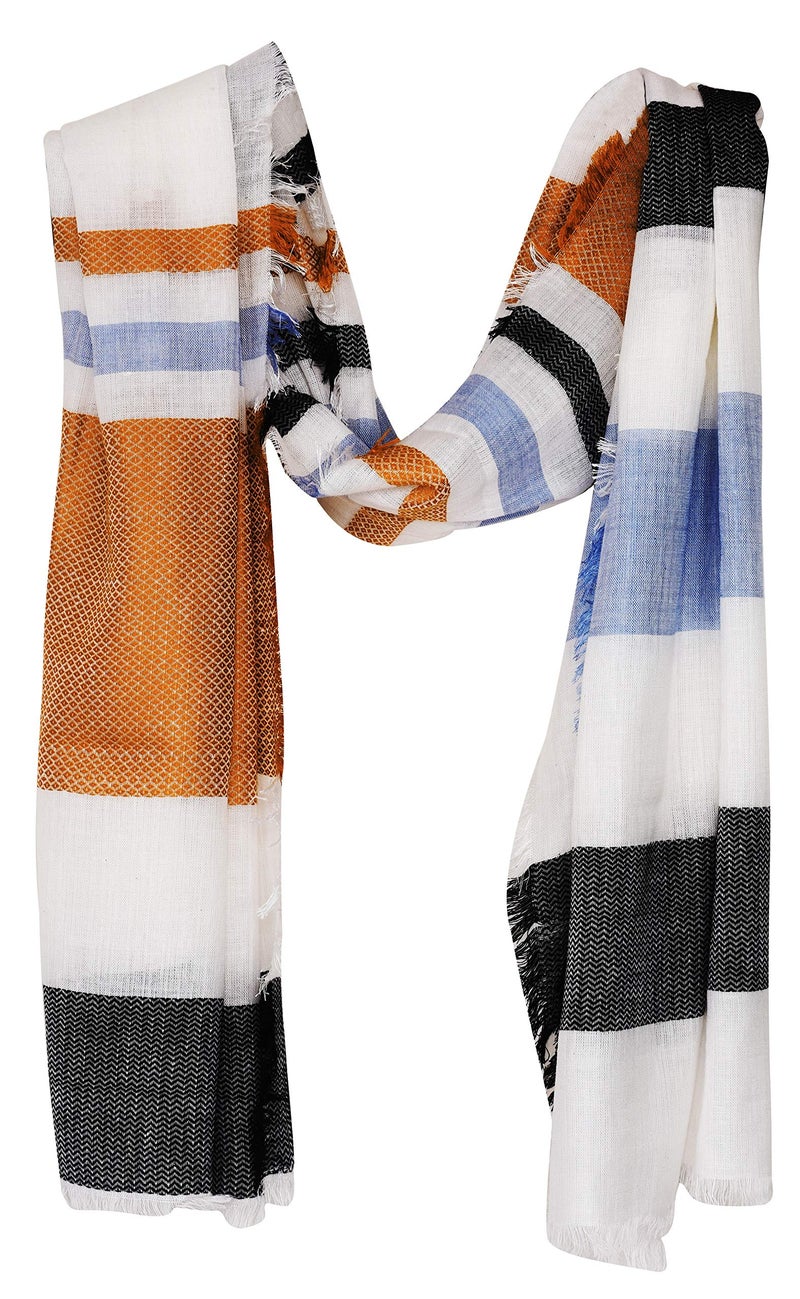 Zaina Unisex Cotton Viscose Multicolor Scarf for Men & Women - Fit for All Ages - Image 5