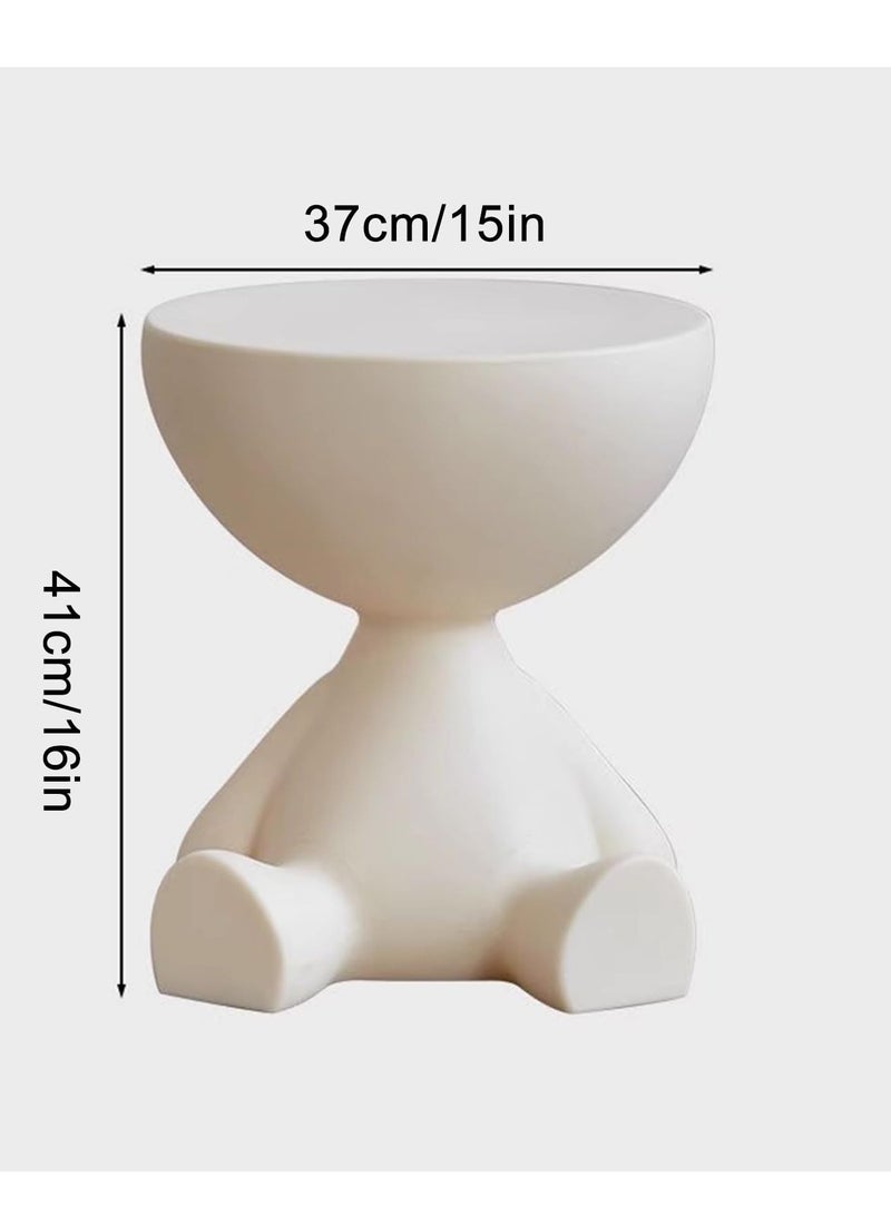 XiuWoo Side Table, Circle Coffee Table, Cute Sofa End Table Nightstand, Small End Table Accent Balcony Office, Modern Bedside Home Decor for Living Room, Bedroom, Small Spaces, Easy Assembly, Green - Image 2