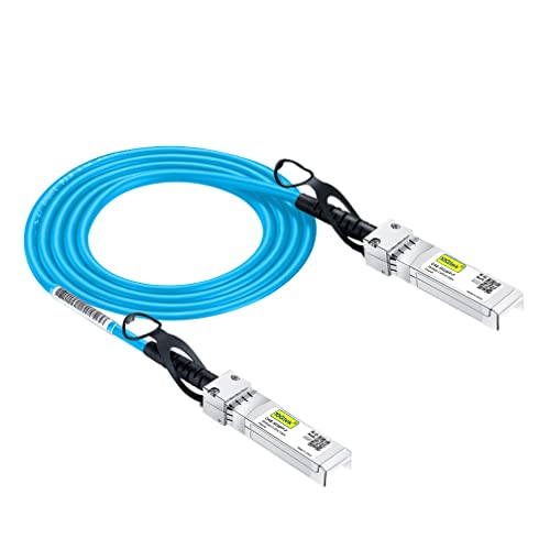 10Gtek [كابل DAC SFP+ 10G بلون أزرق - كابل Twinax SFP لكابل Cisco SFP-H10GB-CU1.5M، Ubiquiti UniFi، D-Link، Supermicro، Netgear، Mikrotik، Fortinet، بطول 1.5 متر (4.92 قدم) - Image 1