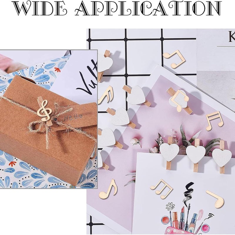 CLITHS 42 Pcs Wood Musical Note Cutouts for DIY Crafts, Home Decor & Music-Themed Projects, 59x39 mm, 2.5mm Thick, Assorted Musical Note Designs - Image 5