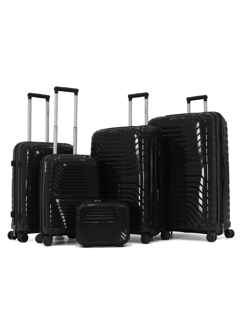 فانكل Fancl 5 Piece Luggage Set PP Hard Shell Suitcase Set with TSA Lock & Spinner Wheels, Lightweight Travel Luggage