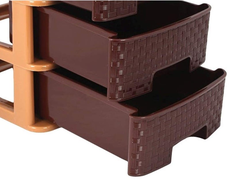 Nakoda Pride 4Tier Plastic Modular Drawer System For Kitchen, Offices, Home, Hospitals, Schools, Doctors, Beauty Parlour, Saloons Colour Bamboo, (21.4 X 17.3 X 37.5) Cm, Dark Brown - Image 5