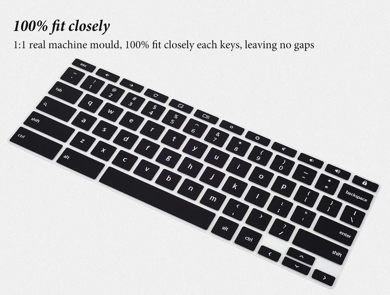 CASEDAO Keyboard Cover for 14" ASUS Chromebook Flip C433 C433TA C434 C434TA C302 C302CA/ASUS Chromebook CX1/ASUS Chromebook 14 C425TA/ASUS Chromebook C423NA C523NA Keyboard Skin-Black - Image 2