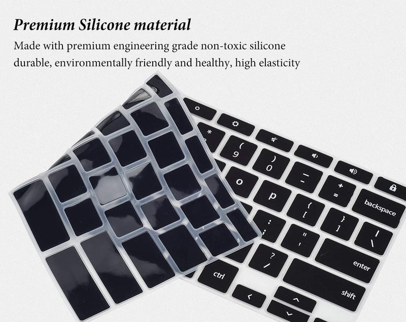 CASEDAO Keyboard Cover for 14" ASUS Chromebook Flip C433 C433TA C434 C434TA C302 C302CA/ASUS Chromebook CX1/ASUS Chromebook 14 C425TA/ASUS Chromebook C423NA C523NA Keyboard Skin-Black - Image 3