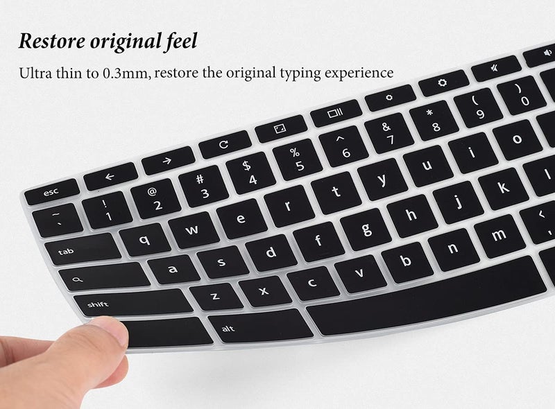 CASEDAO Keyboard Cover for 14" ASUS Chromebook Flip C433 C433TA C434 C434TA C302 C302CA/ASUS Chromebook CX1/ASUS Chromebook 14 C425TA/ASUS Chromebook C423NA C523NA Keyboard Skin-Black - Image 4