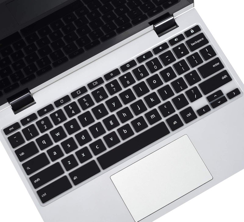 CASEDAO Keyboard Cover for 14" ASUS Chromebook Flip C433 C433TA C434 C434TA C302 C302CA/ASUS Chromebook CX1/ASUS Chromebook 14 C425TA/ASUS Chromebook C423NA C523NA Keyboard Skin-Black - Image 1