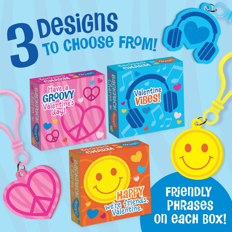 Peaceable Kingdom Valentines Box for Kids, Valentines Day Box Kit for Valentines Cards for Kids Classroom - Backpack Charm Valentines - Image 4