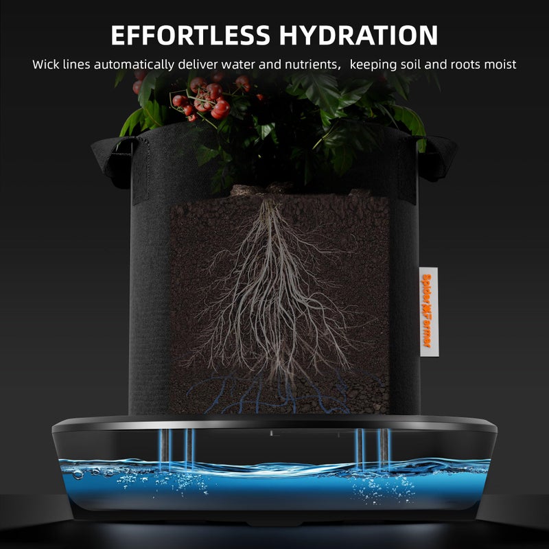 Spider Farmer Gravity-Fed Self-Watering System, 4-Pack Auto Watering System with 13 Gallon Reservoir, 4 Fabric Pot Base for Indoor Plants, Grow Tents, Greenhouses - Image 2