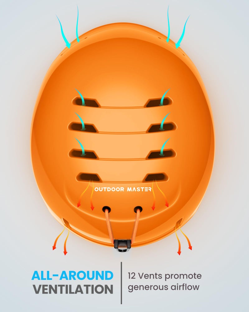 OutdoorMaster Kids Snow Helmet for Boys & Girls - Durable PC Shell, EPS Foam & 12 Cooling Vents, Adjustable Dial Fit - Certified for Snow Sports - Image 3