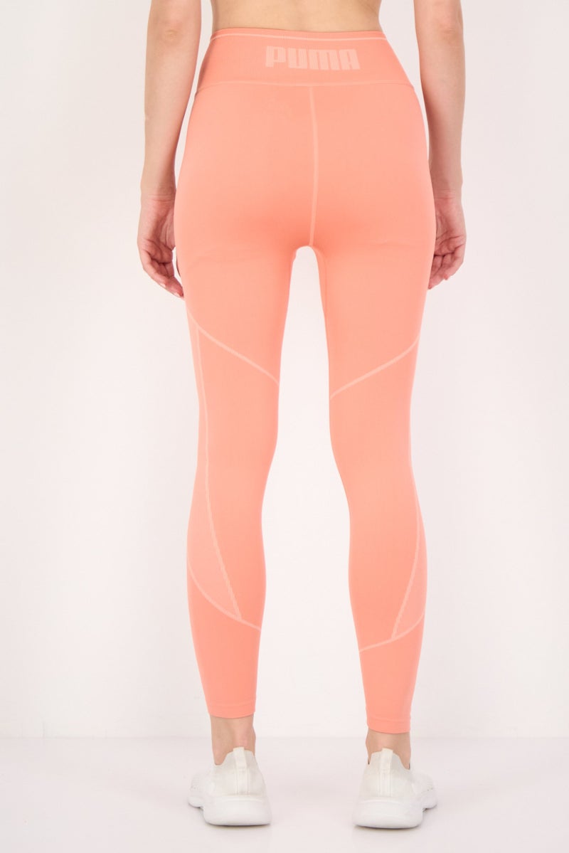 PUMA Women Sportswear Fit Brand Logo Training Leggings, Peach - Image 3