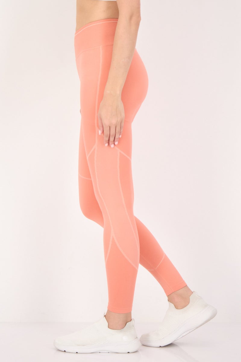 PUMA Women Sportswear Fit Brand Logo Training Leggings, Peach - Image 2