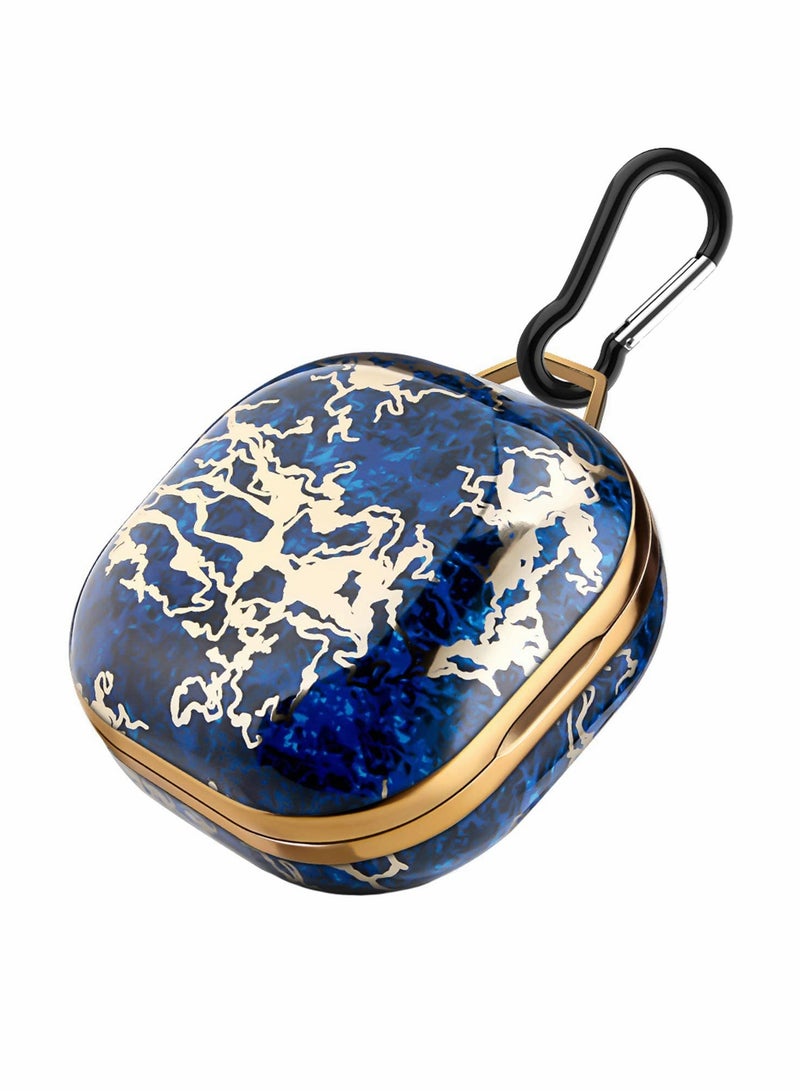 Excefore حافظة لسماعات Galaxy Buds Live (2020)/Buds Pro (2021)/Buds 2 (2021)، غطاء صلب رخامي لحماية الجسم بالكامل مع تصميمات مطبوعة - أزرق/ذهبي رخامي - Image 1